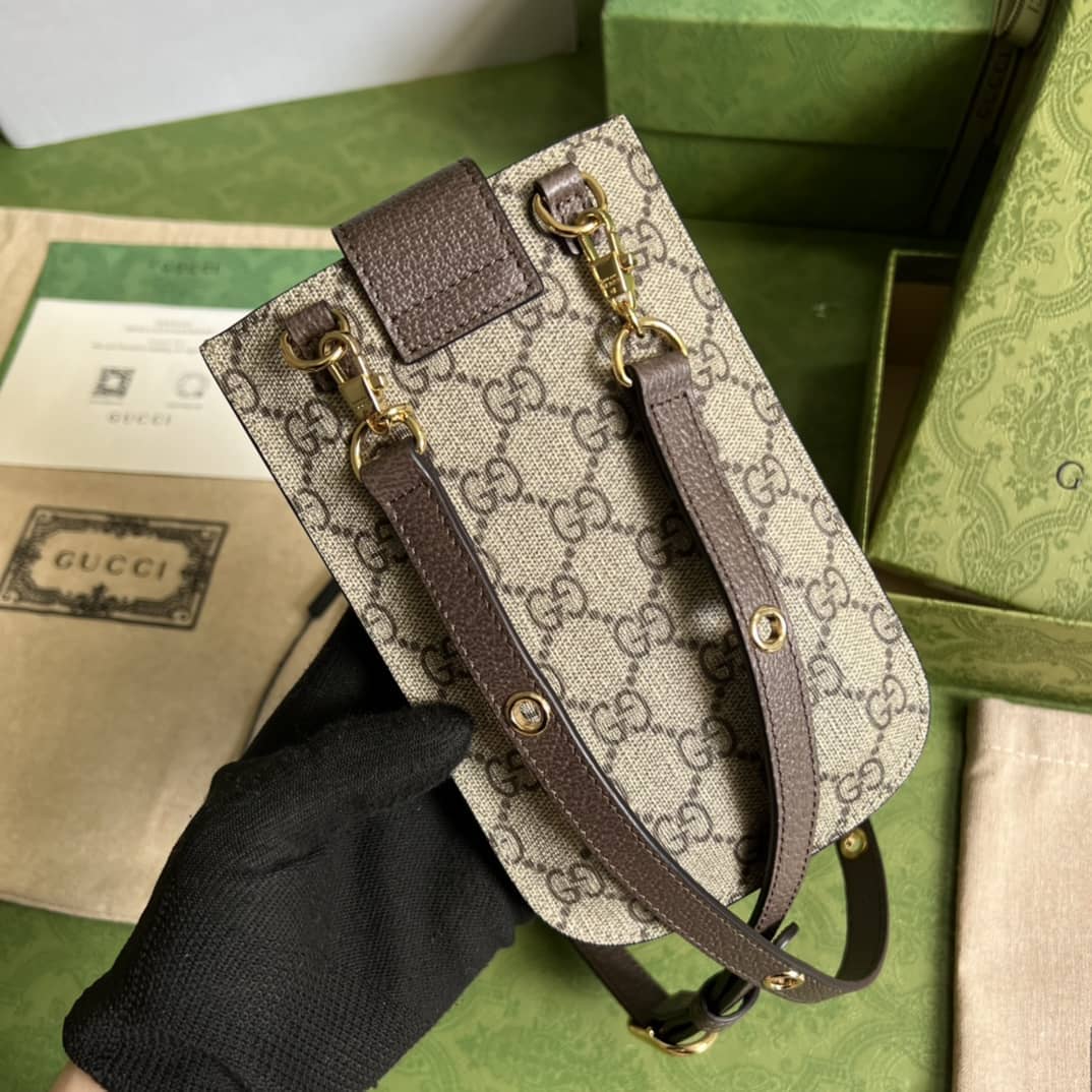 Gucci Cherry Print Phone Case Brown 700732 Replica