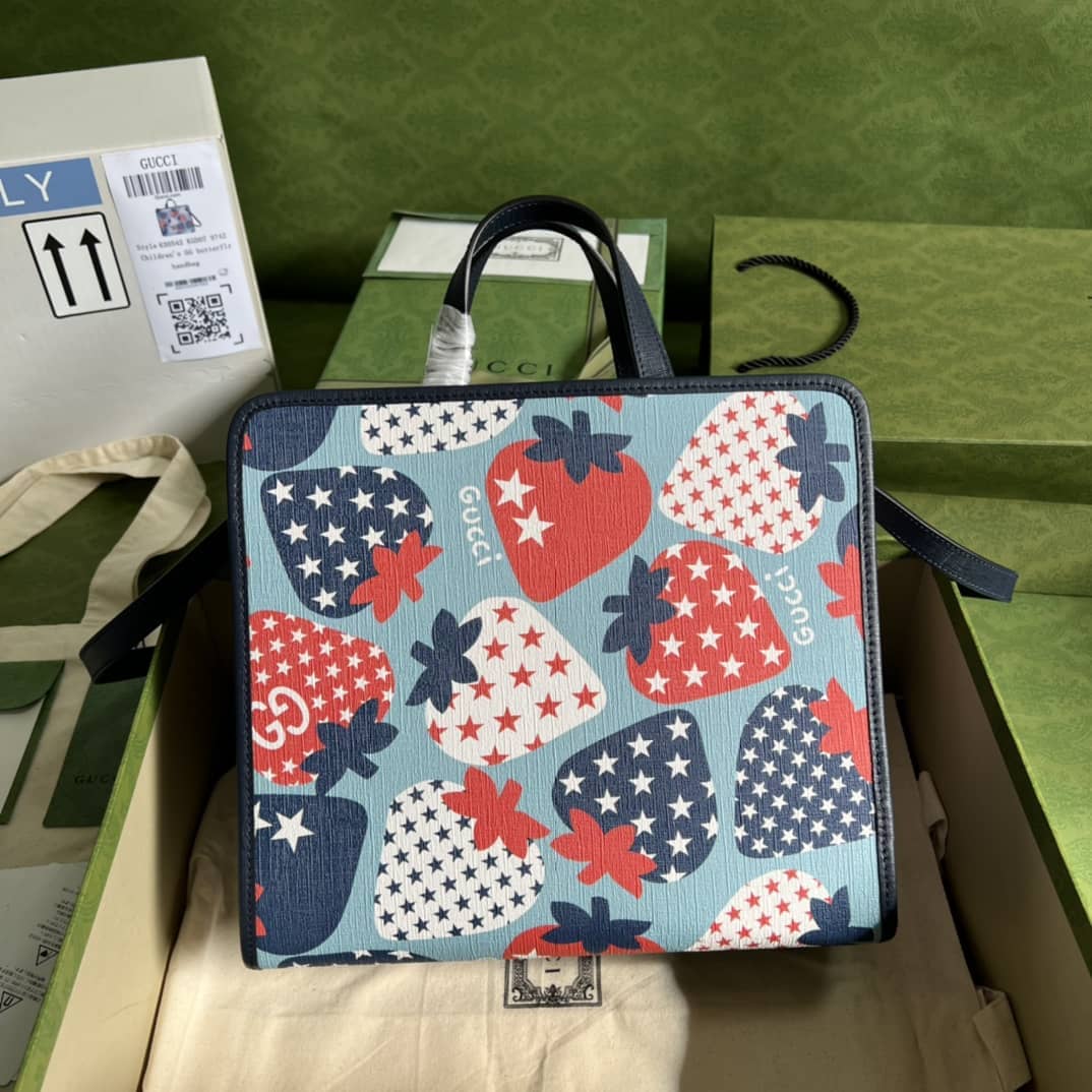 Gucci GG Children Strawberry Print Tote 612992 Replica Bag