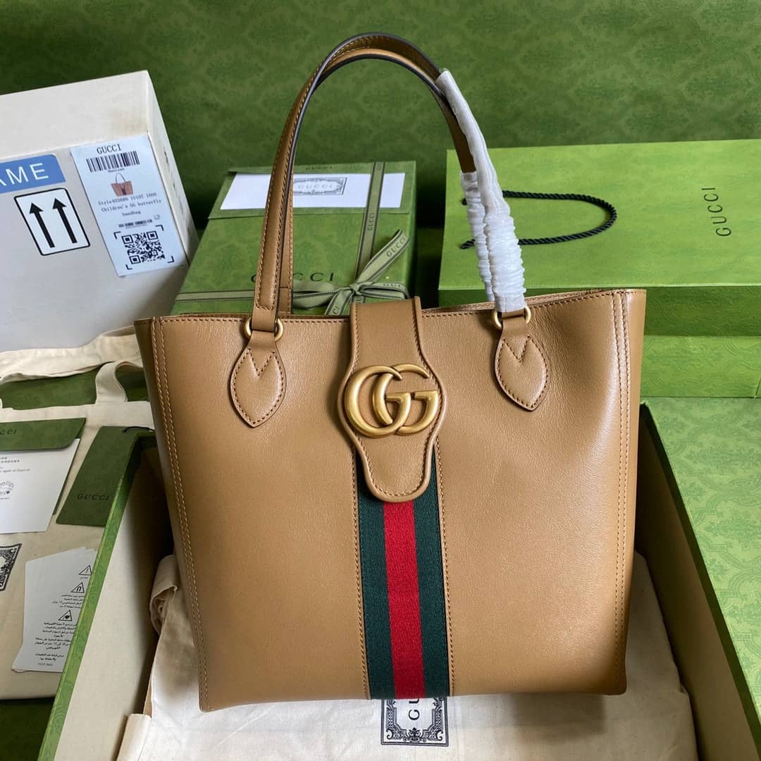Gucci Double G Leather Small Tote Replica 652680