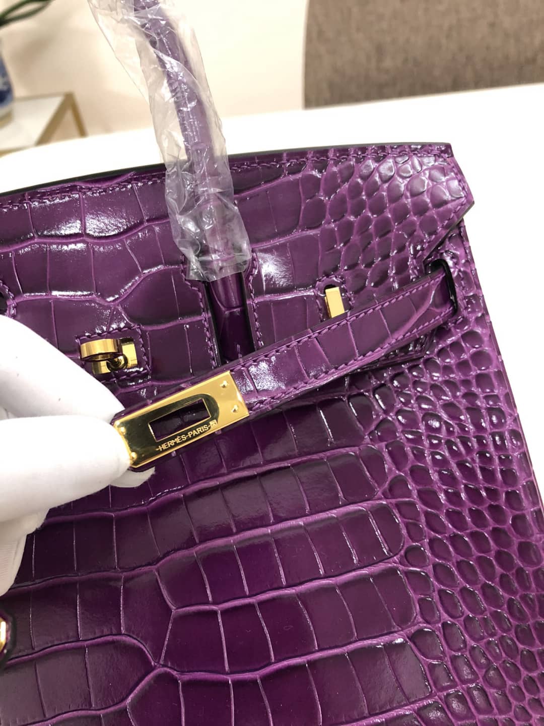 Hermes Birkin 25CM Crocodile Shiny Replica Bag