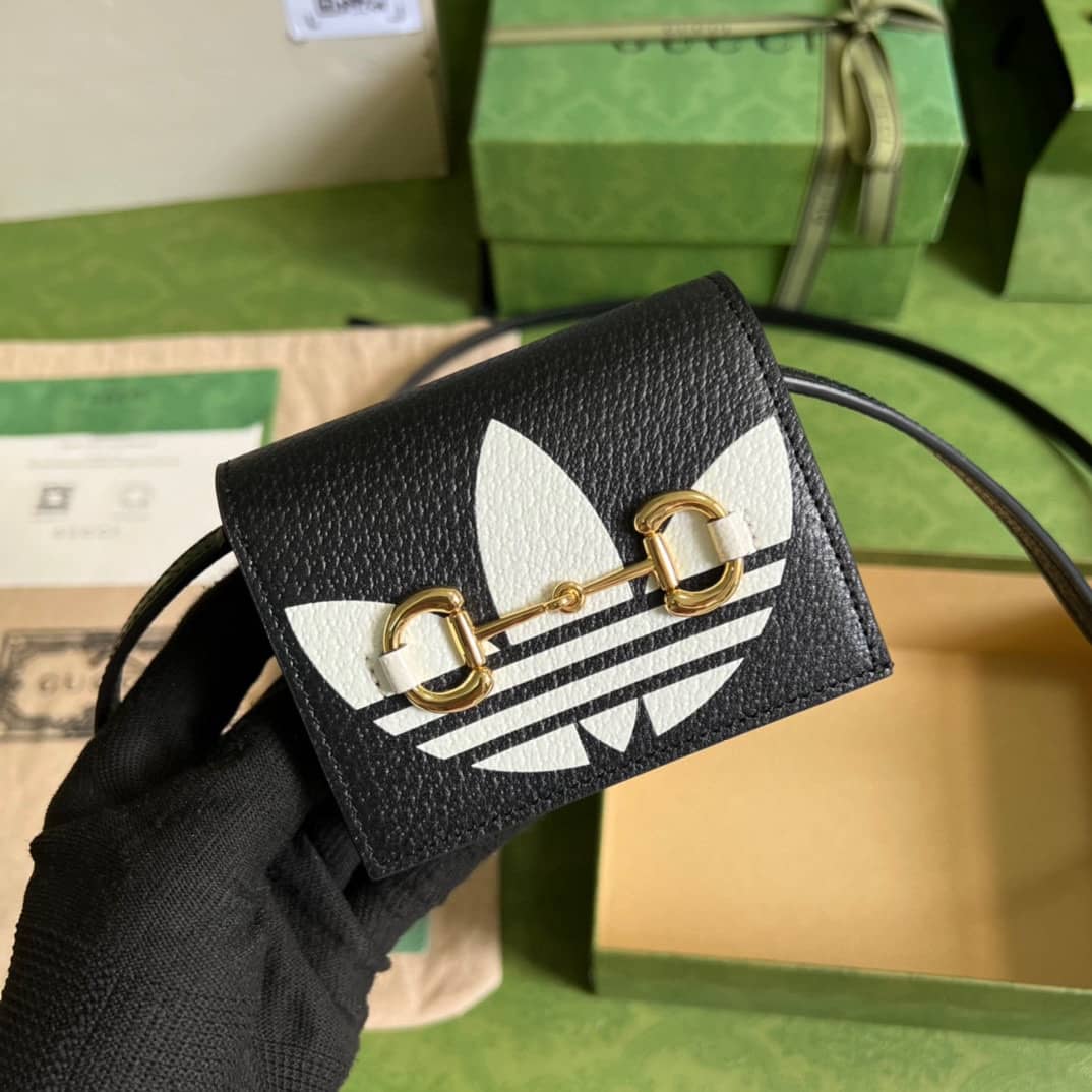 Adidas x Gucci Card Case With Horsebit 702248 Replica Crossbody Bag
