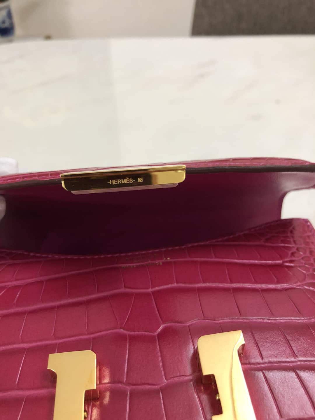 Hermes Replica Constance 18CM Crocodile Shiny Bag