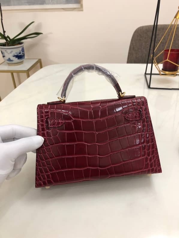 Hermes Kelly Mini 19CM Crocodile Shiny Replica Bag