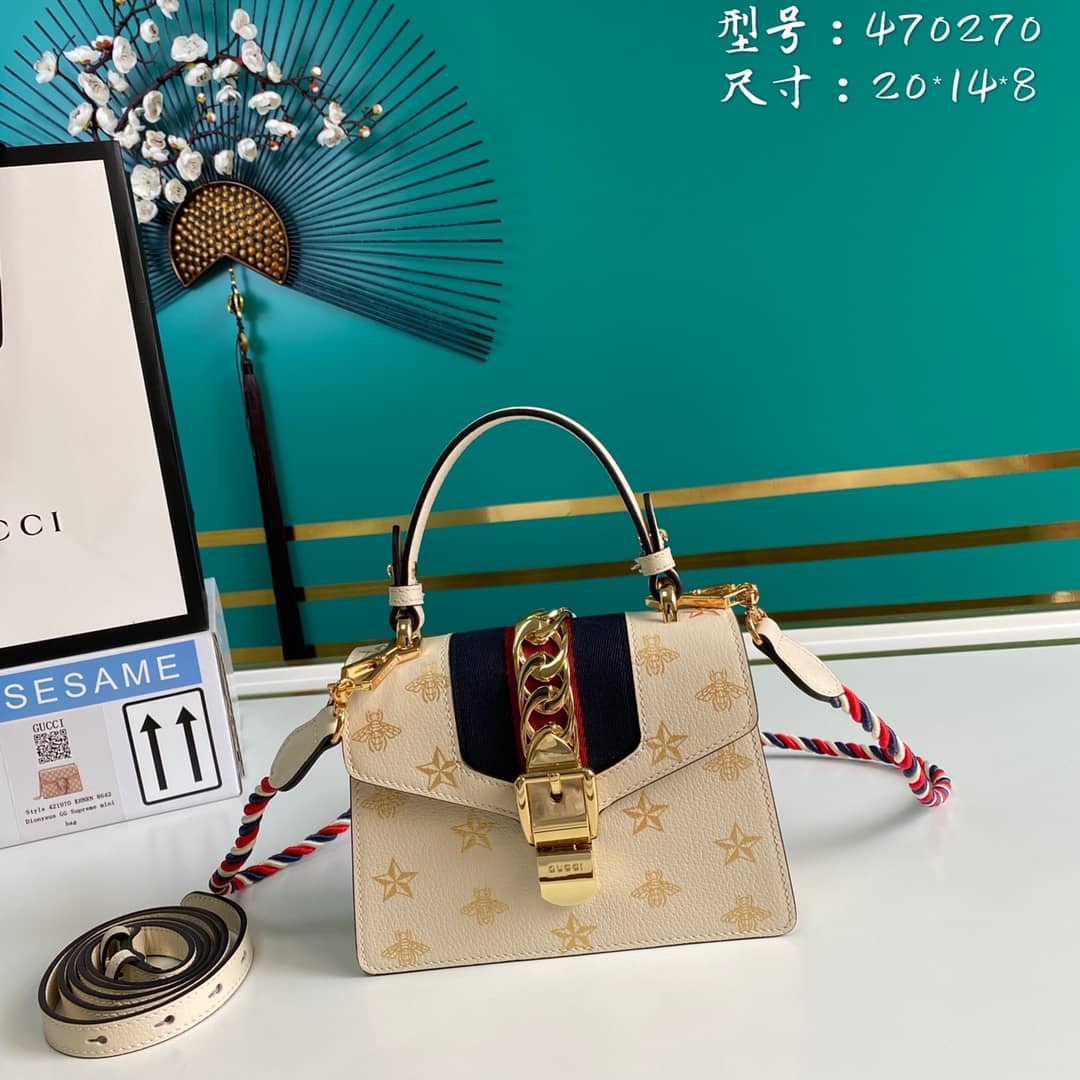 Gucci Womens Sylvie Leather Mini Bag Replica 470270