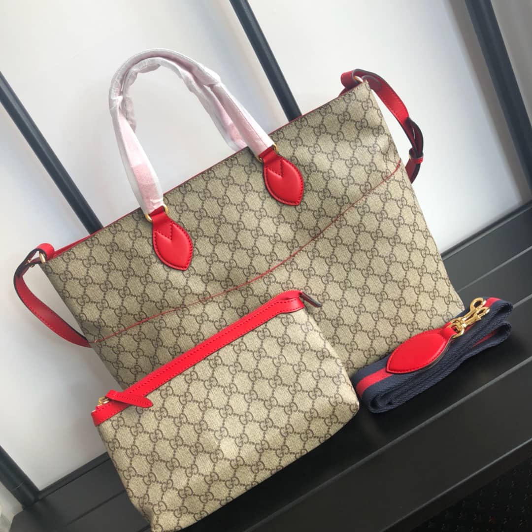 Gucci Soft GG Supreme Baby Changing Bag Replica Red 457356