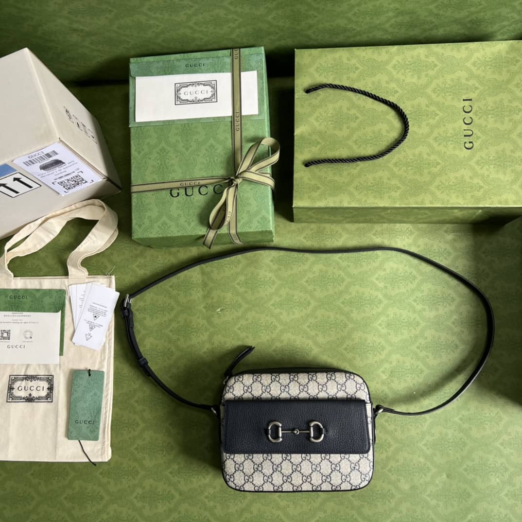 Gucci Horsebit Bag Dupe GG Supreme Canvas 645454 Replica Crossbody Bag