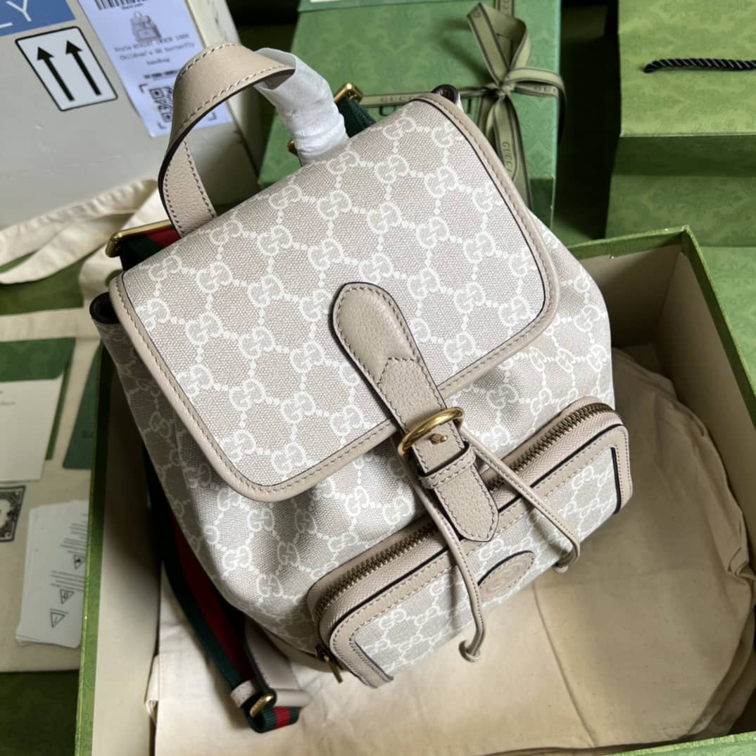 Gucci Backpack With Interlocking G White 674147 Replica