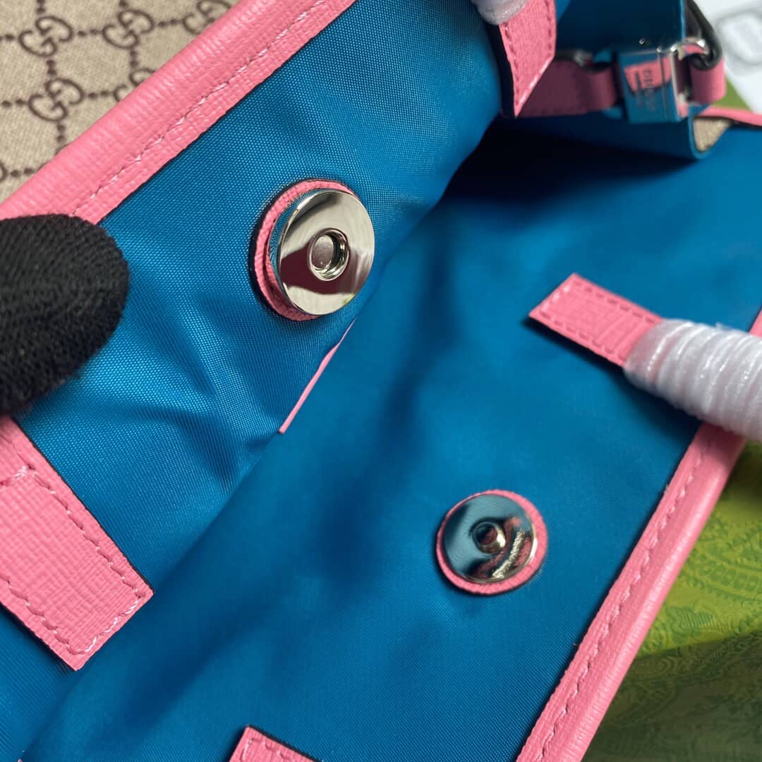 Gucci Supreme Canvas Children Yuko Higuchi Tote Replica Pink 630542