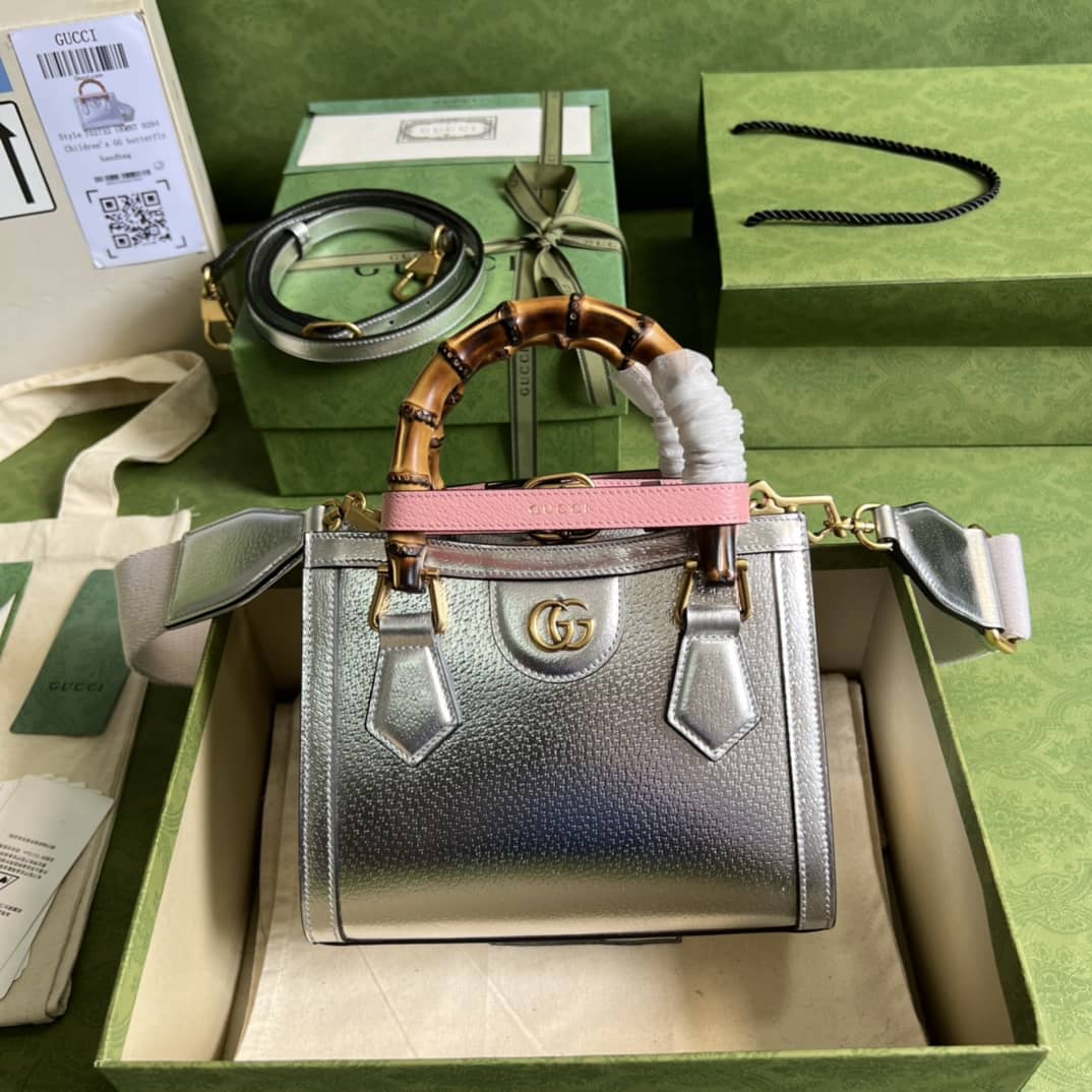 Gucci Diana Mini Tote Silver 702732 Replica Bag