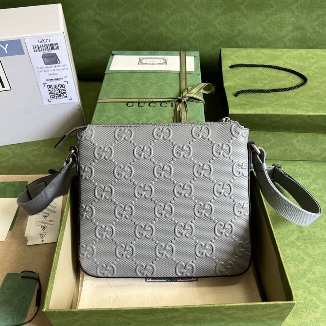 Gucci GG Signature Leather Messenger Bag 406410 Replica