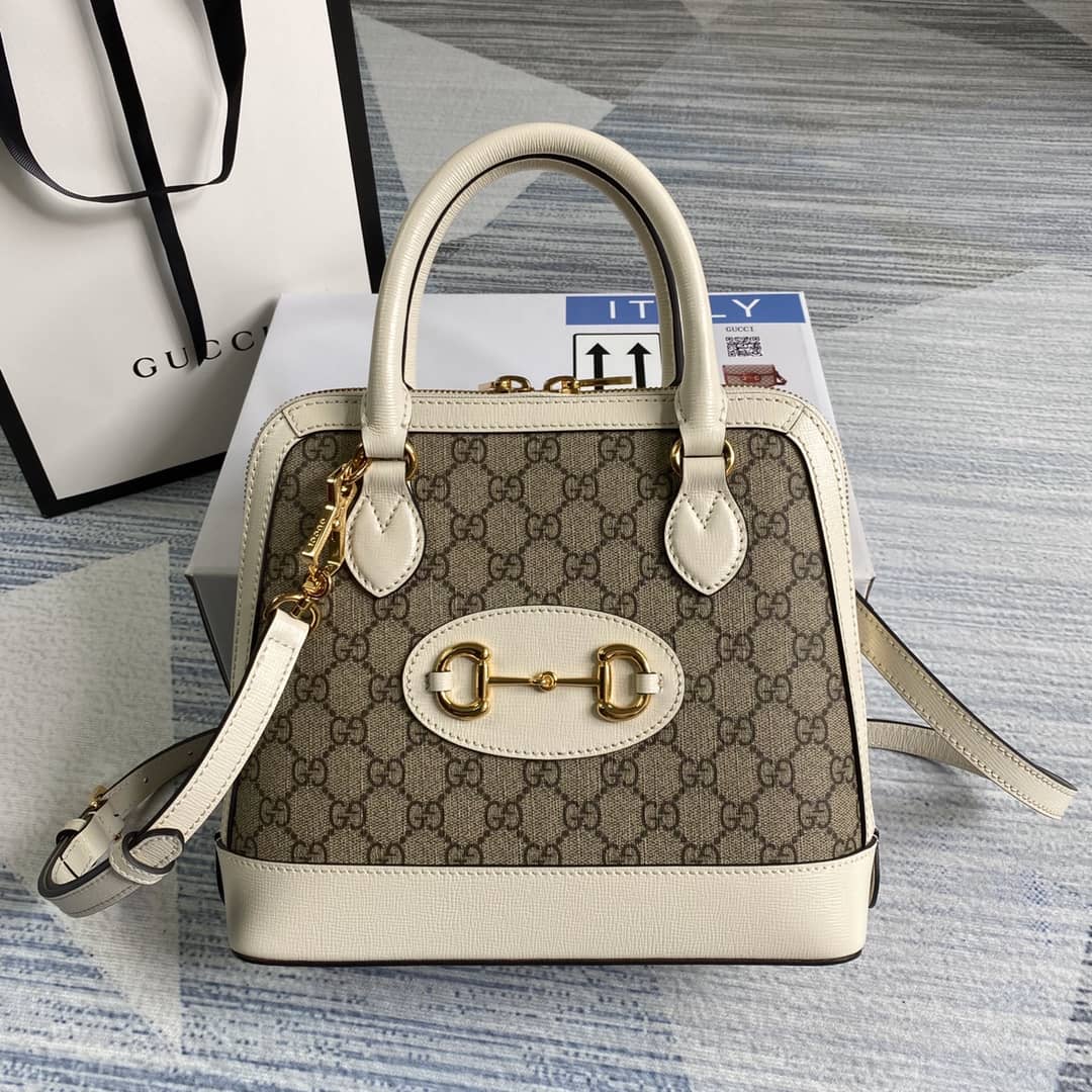 Gucci 1955 Horsebit Polkadot Handle Bag Replica 621220