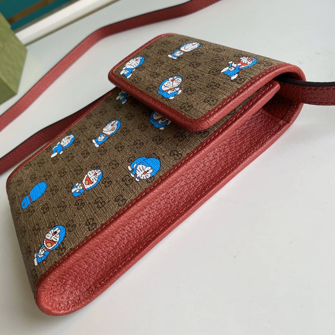 Gucci X Doraemon Mini Canvas Phone Bag Replica 647805