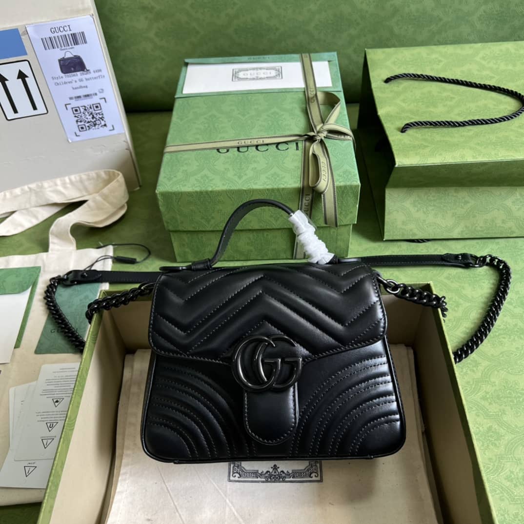 Gucci GG Marmont Mini Top Handle Crossbody Bag 702563 Replica