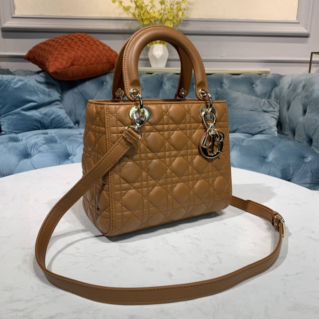 Lady Dior Dupe 24CM Replica Bag(Cola)