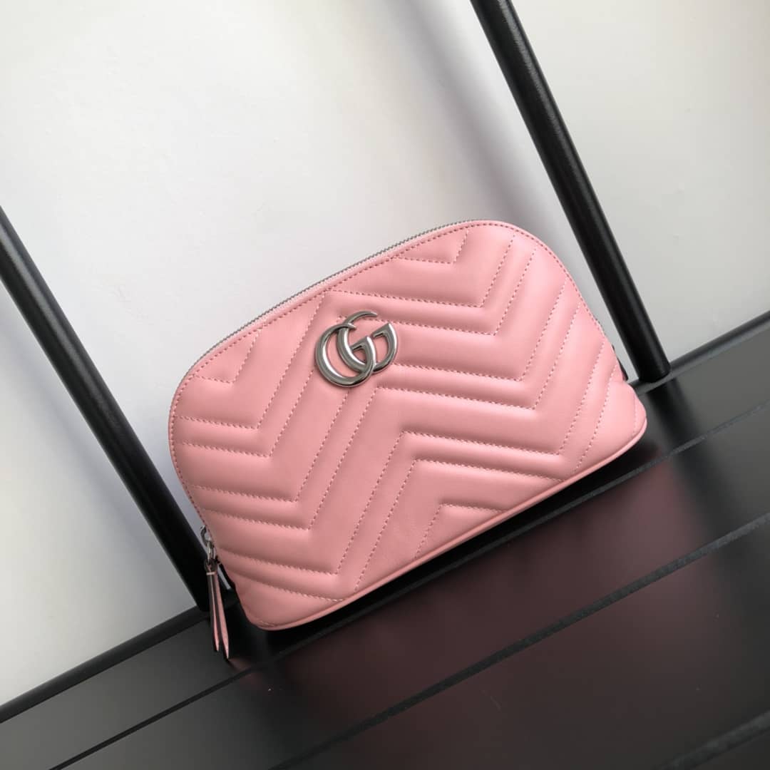 Gucci GG Marmont Quilted Vanity Bag Replica Pink 625690