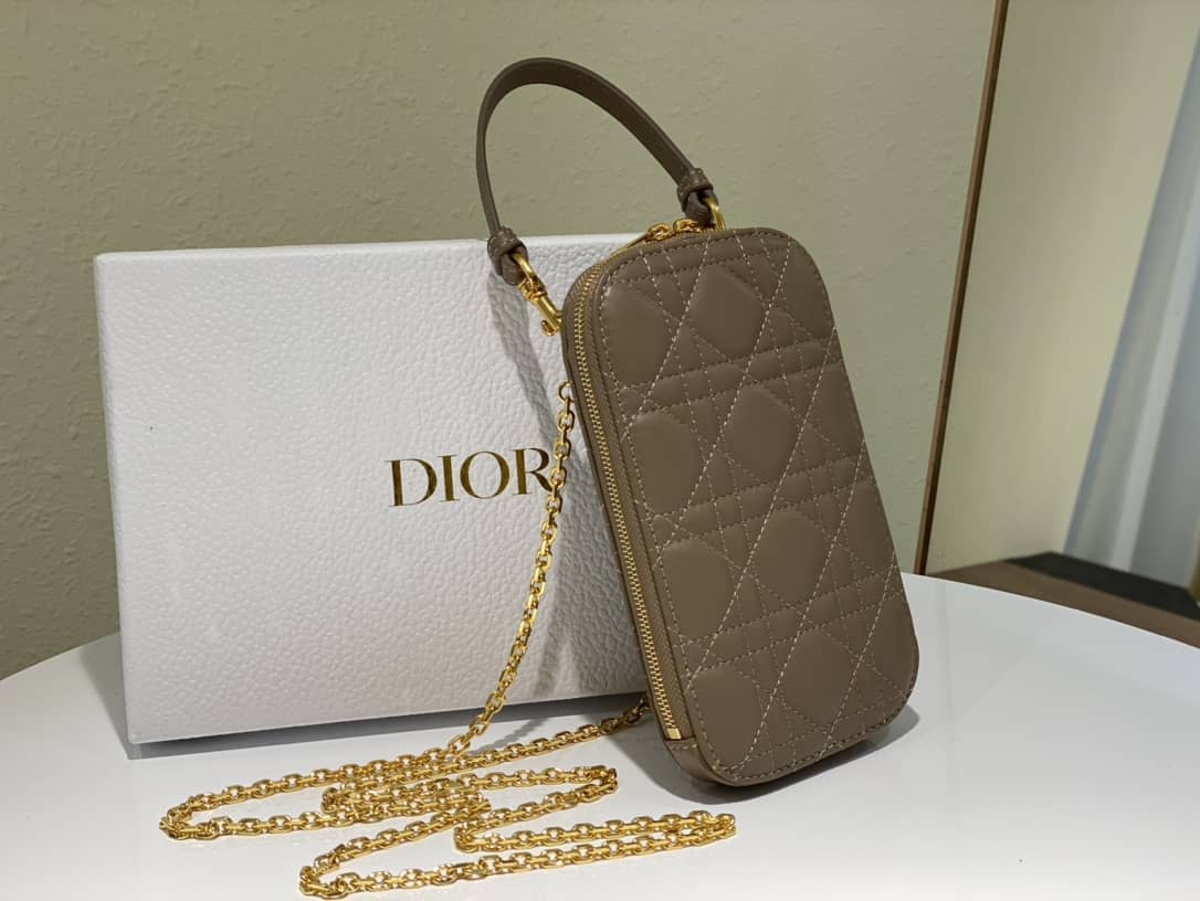 Lady Dior Dupe Lambskin 18CM Phone Holder