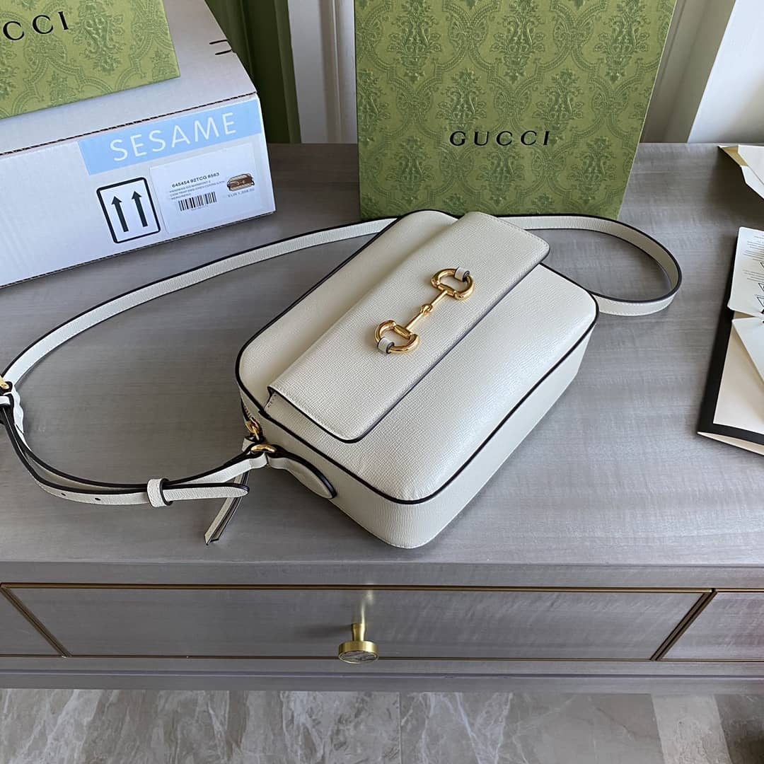 Gucci Horsebit 1955 GG Crossbody Bag Replica White 645454