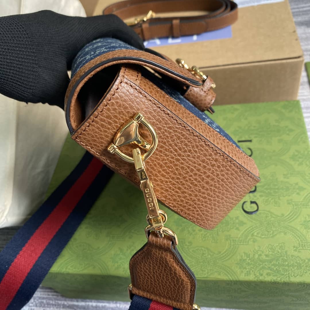 Gucci 1955 Horsebit Supreme GG Canvas Mini Shoulder Bag Replica 658574