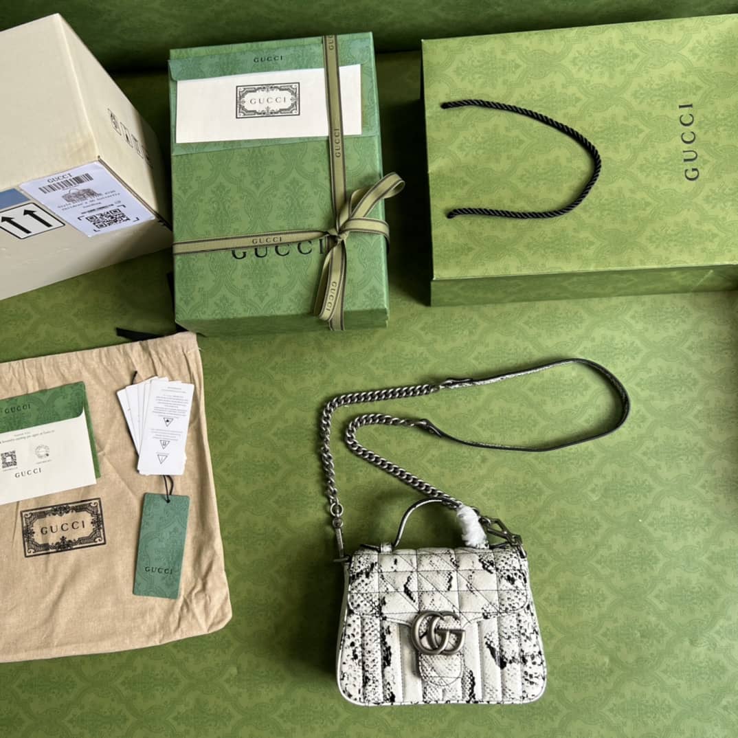 Gucci GG Marmont Mini Leather Top Handle Crossbody Bag 547260 Replica