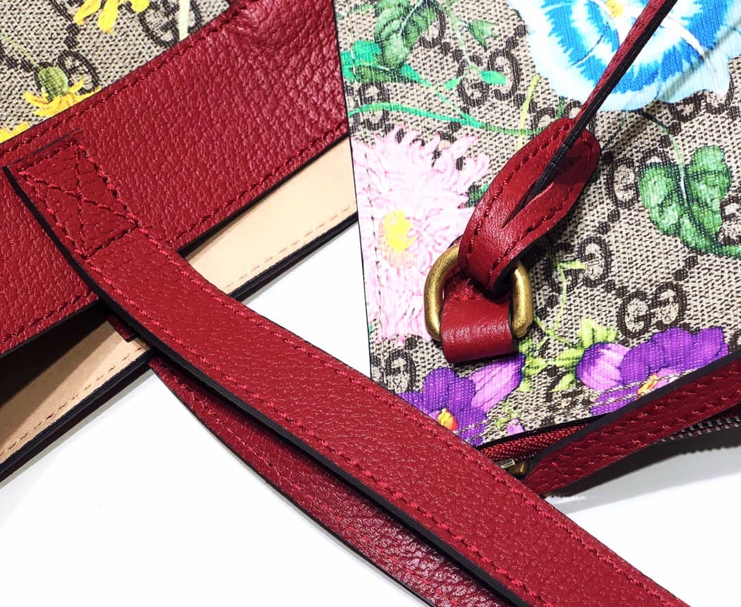 Gucci Ophidia Web Soft GG Supreme Replica Tote Red 547947