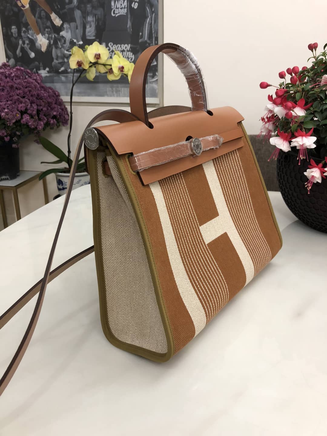 Replica Hermes Birkin Bag 31 Canvas Leather HerBag