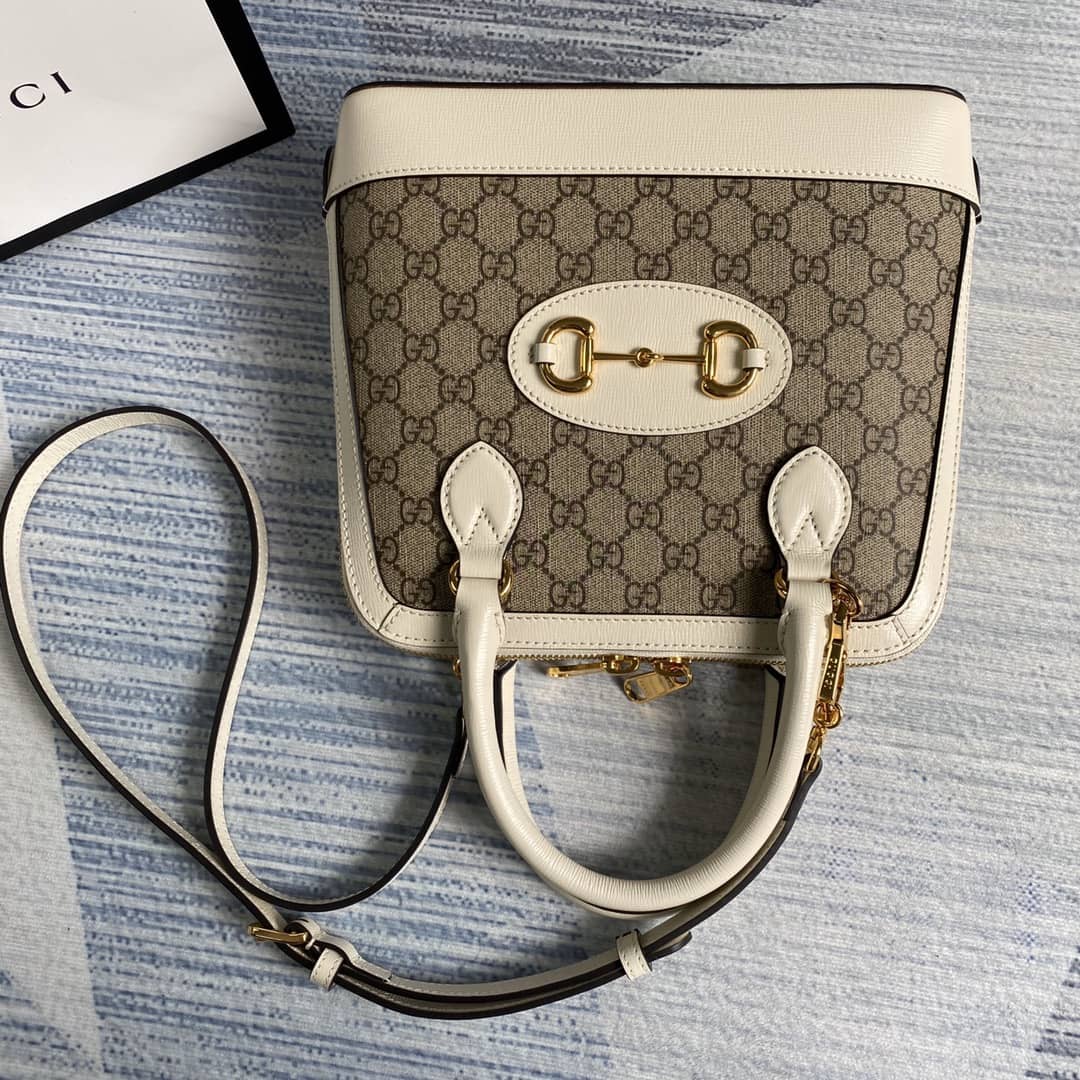Gucci 1955 Horsebit Polkadot Handle Bag Replica 621220