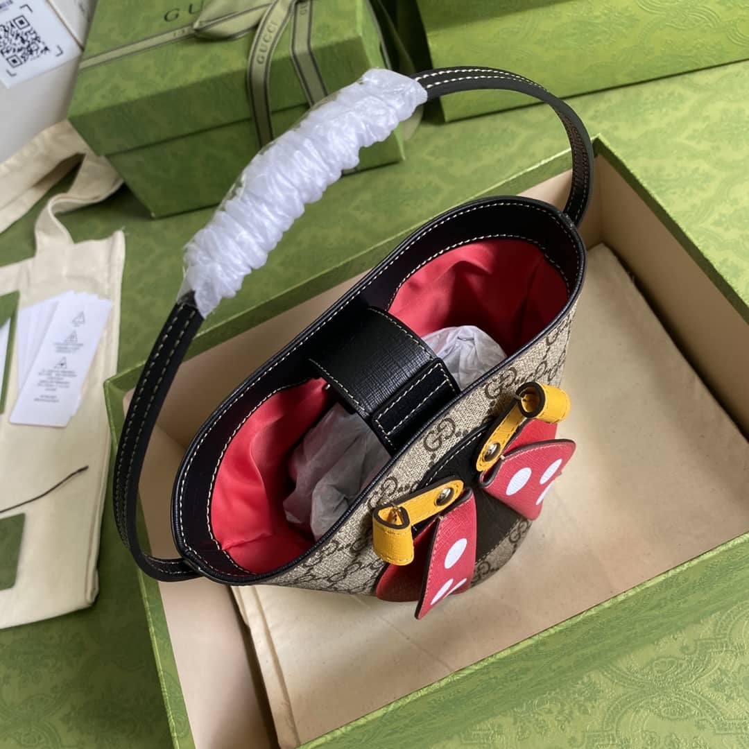 Gucci GG Children Ladybug Supreme Canvas Bucket Bag Replica 666277