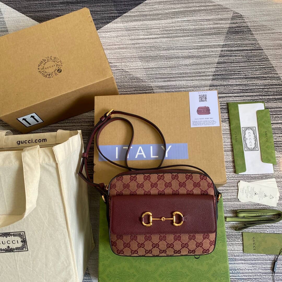 Gucci Horsebit 1955 GG Crossbody Bag Replica Red 645454