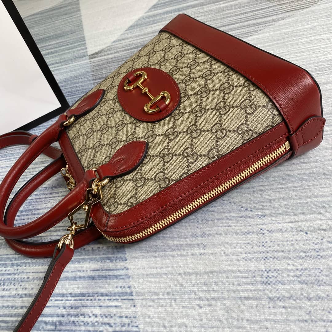 Gucci 1955 Horsebit Polkadot Handle Bag Replica 621220