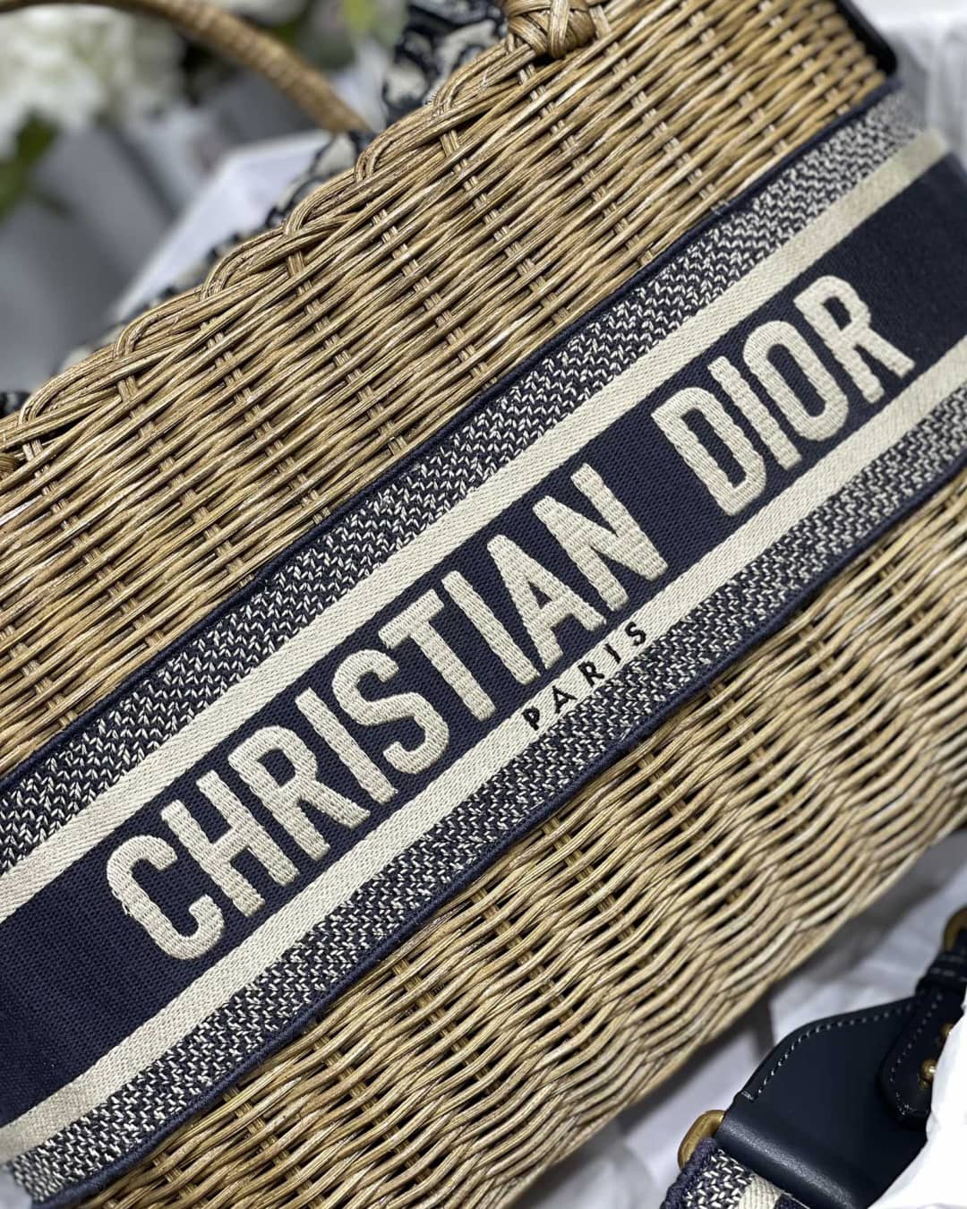 Dior Dupe Bag Medium Lady Natural Wicker