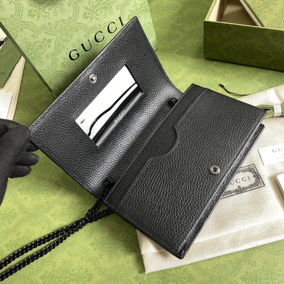 Gucci Marmont GG Leather Mini Chain Bag Replica 497985