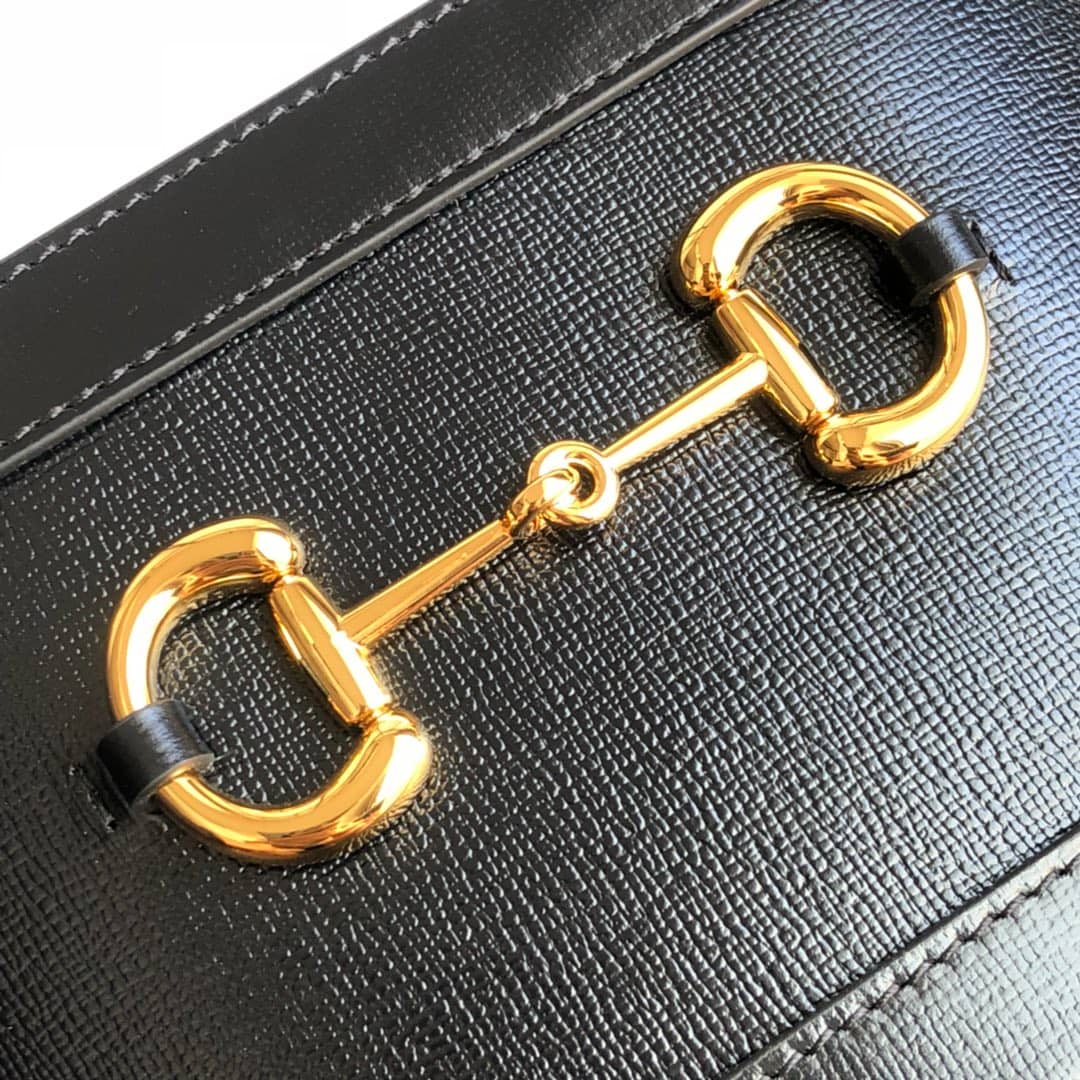 Gucci 1955 Horsebit Bucket Bag Replica Black 602118