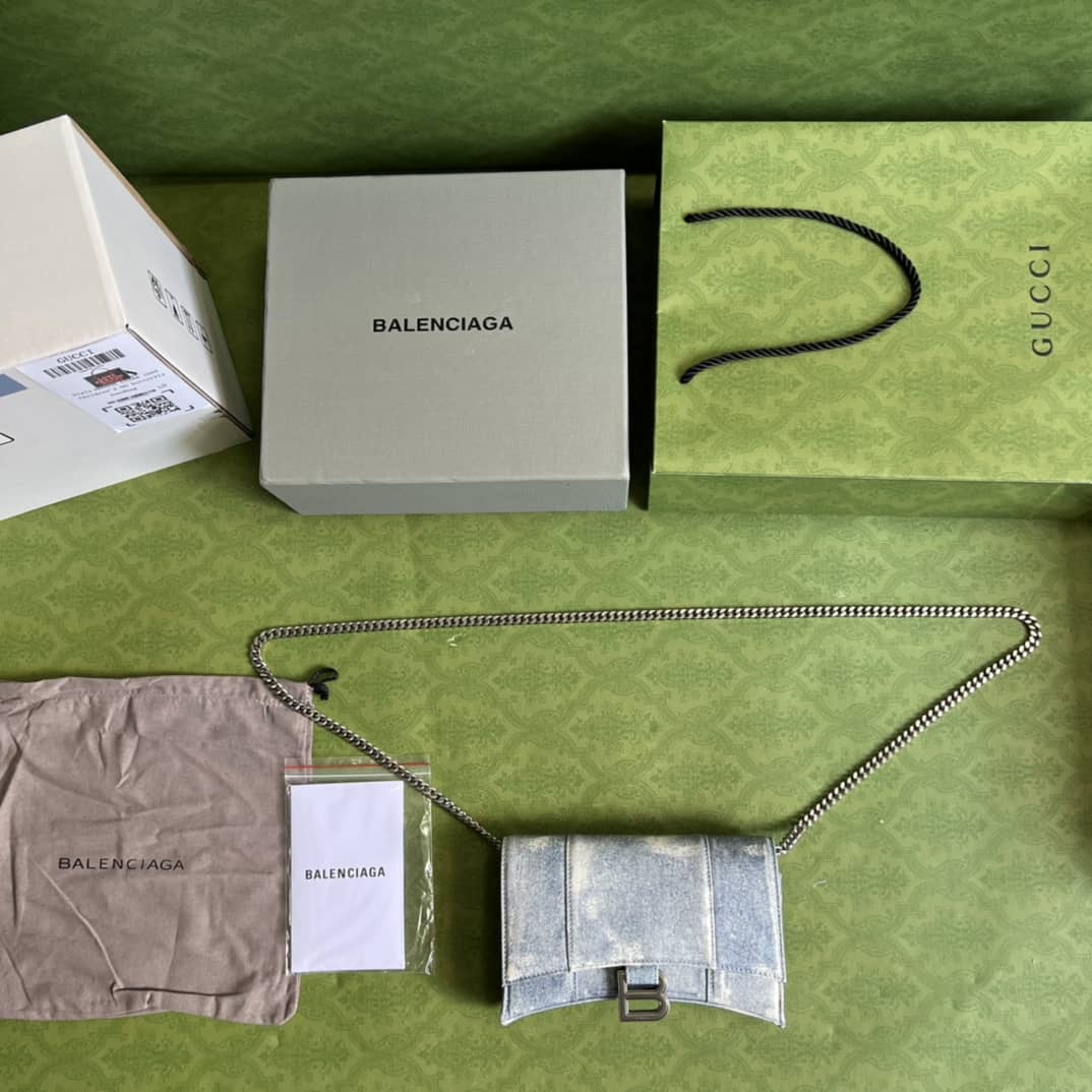 Gucci × Balenciaga Denim Shoulder Crossbody Bag 656050 Replica