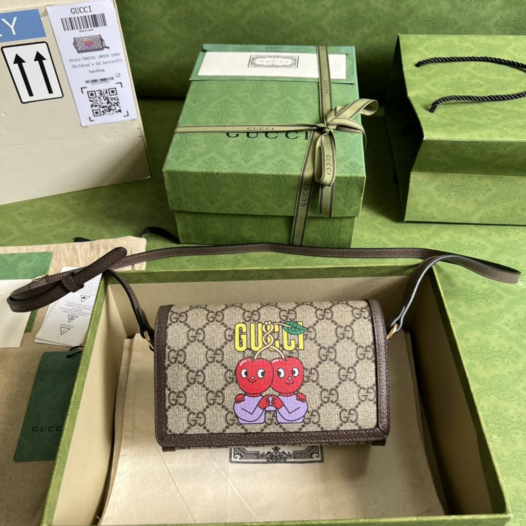 Gucci Cherry Print Mini Crossbody Bag 700733 Replica