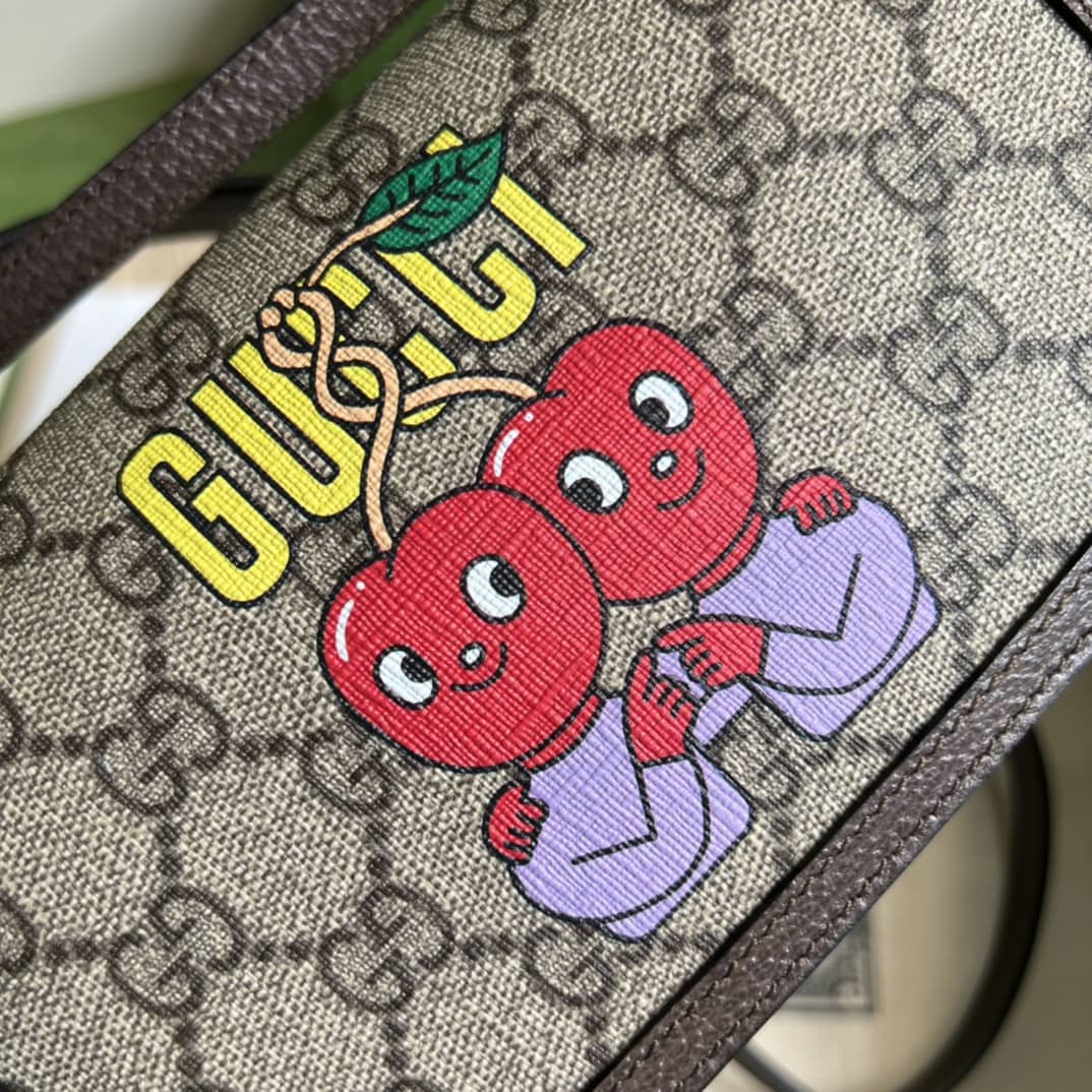 Gucci Cherry Print Mini Crossbody Bag 700733 Replica