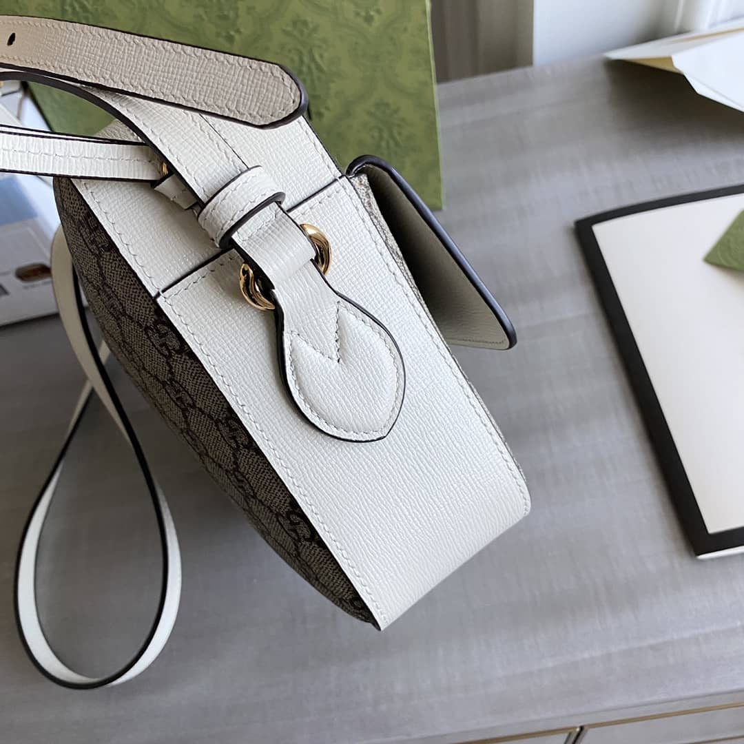 Gucci Horsebit 1955 GG Crossbody Bag Replica Gray White 645454