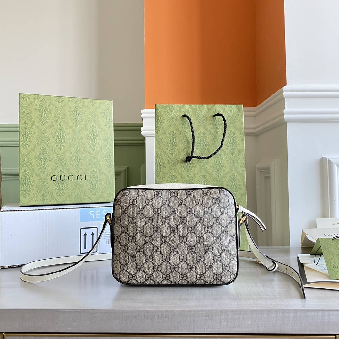 Gucci Horsebit 1955 GG Crossbody Bag Replica Gray White 645454