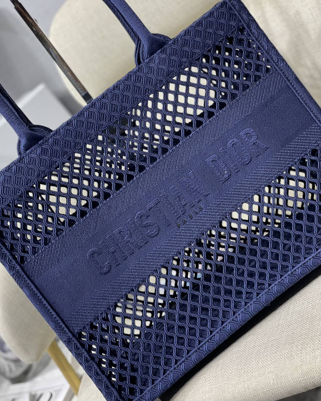 Christian Dior Mesh Book Tote Bag