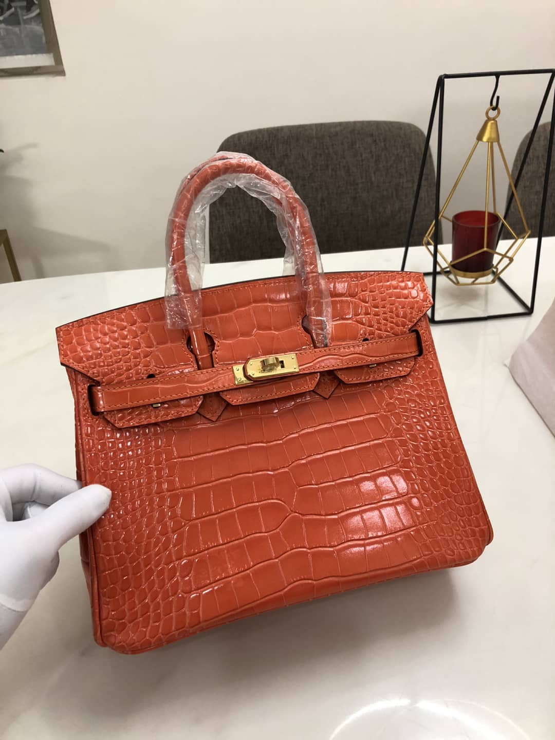 Hermes Birkin 25CM Crocodile Shiny Replica Bag