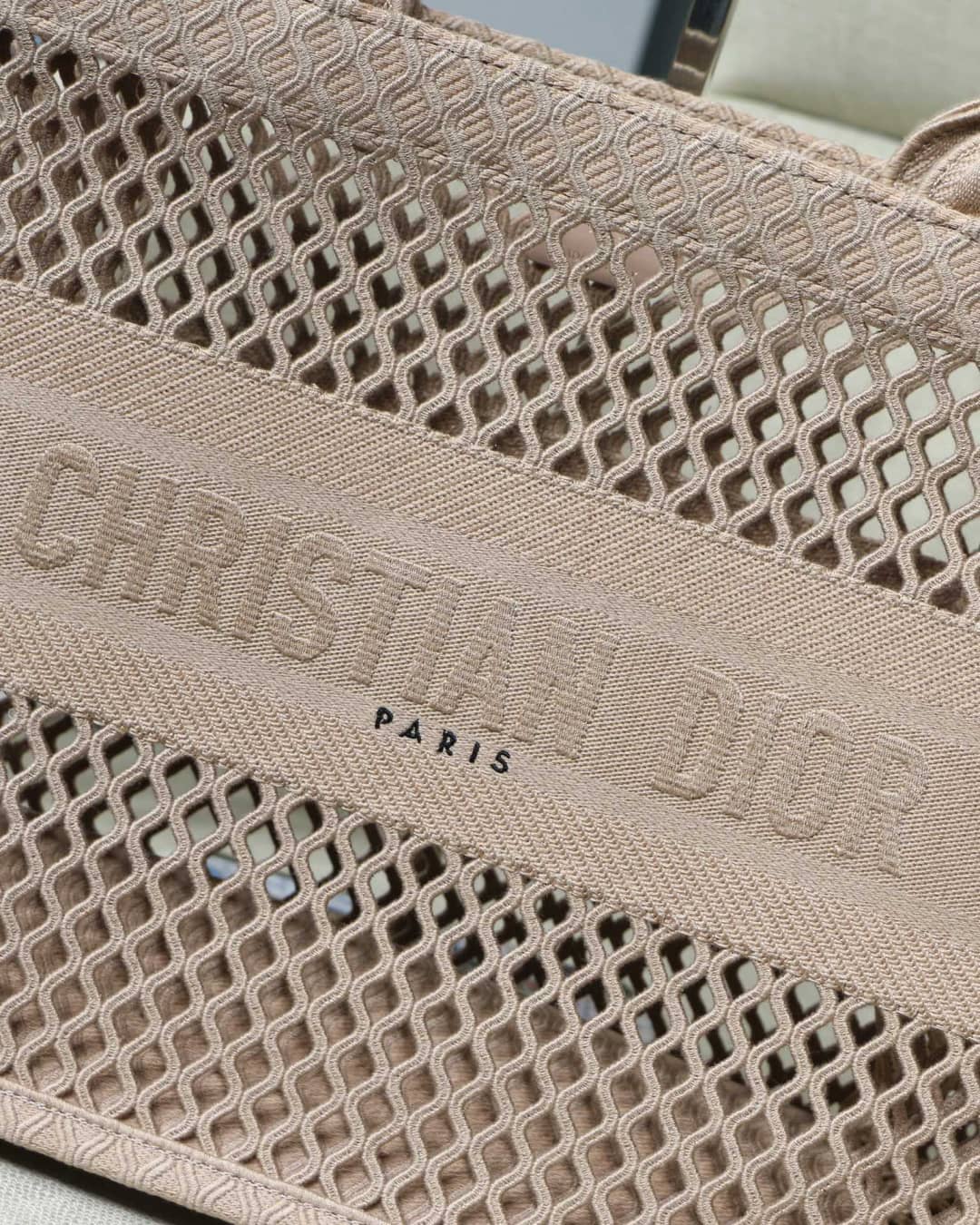 Christian Dior Mesh Book Tote Bag