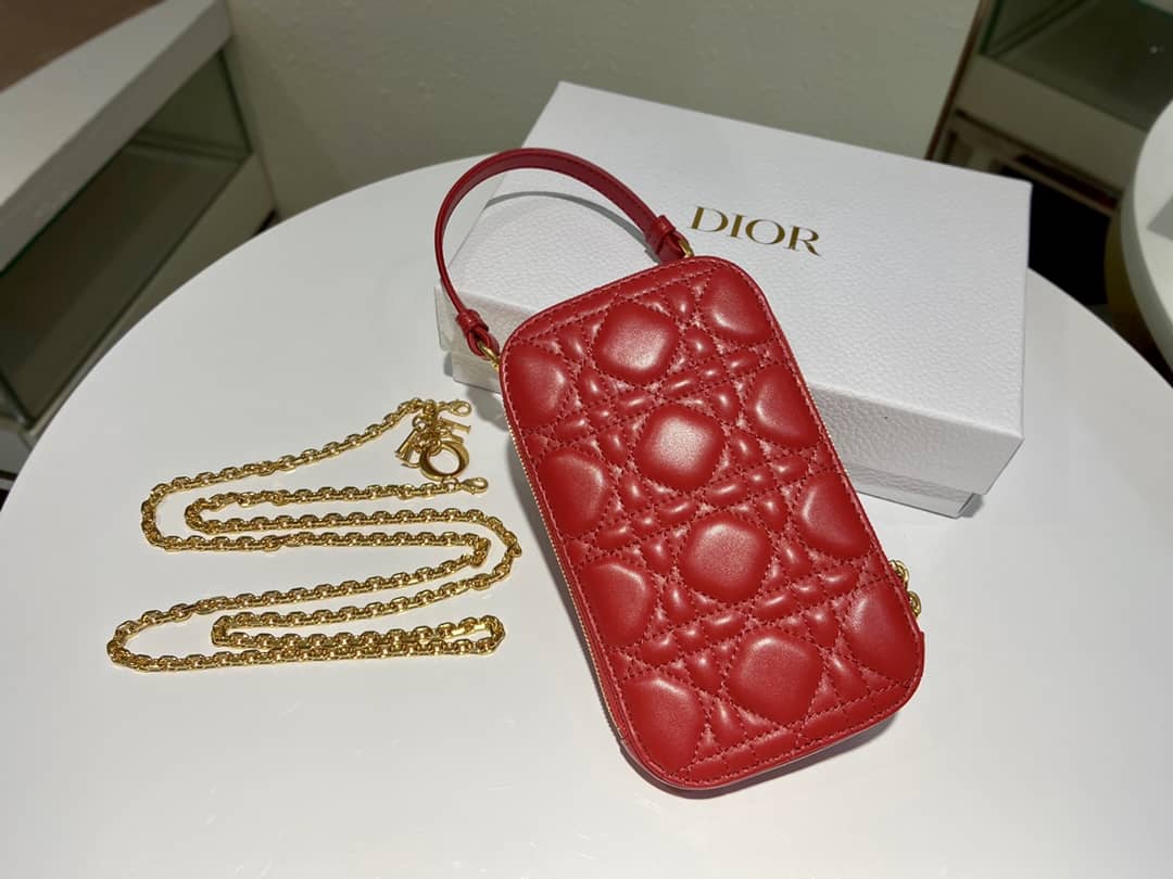 Lady Dior Dupe Lambskin 18CM Phone Holder