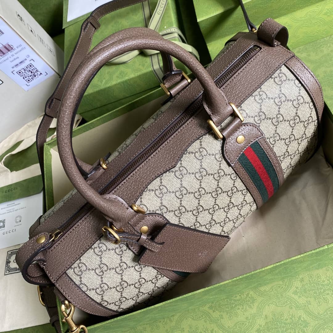 Best Replica Gucci Web GG Small Duffel Bag Replica 645017(ColaReps)