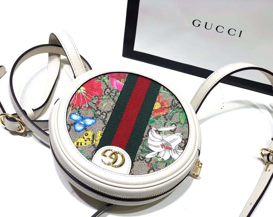 Gucci Ophidia GG Flora Mini Replica Backpack White 598661