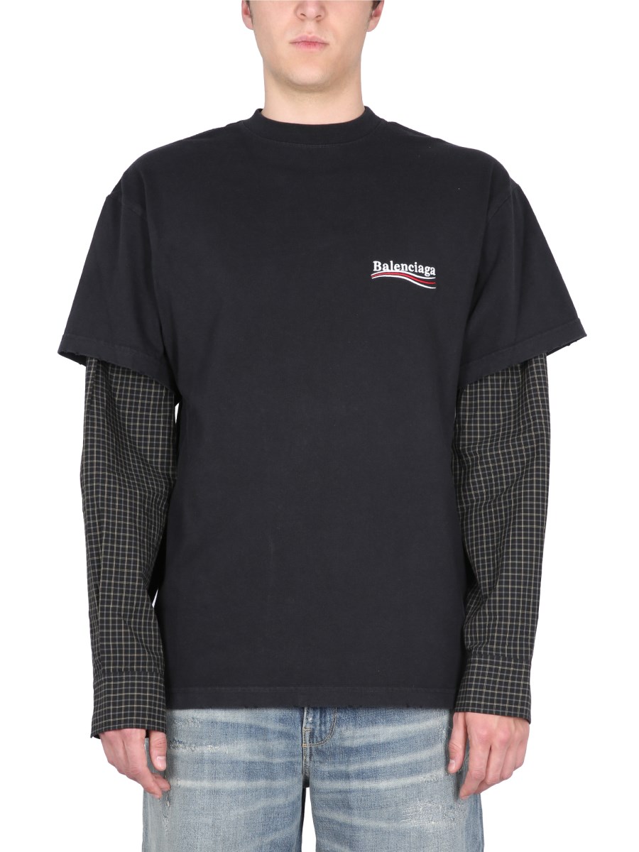 Balenciaga LAYERED POLITICAL CAMPAIGN OVERSIZE T-SHIRT