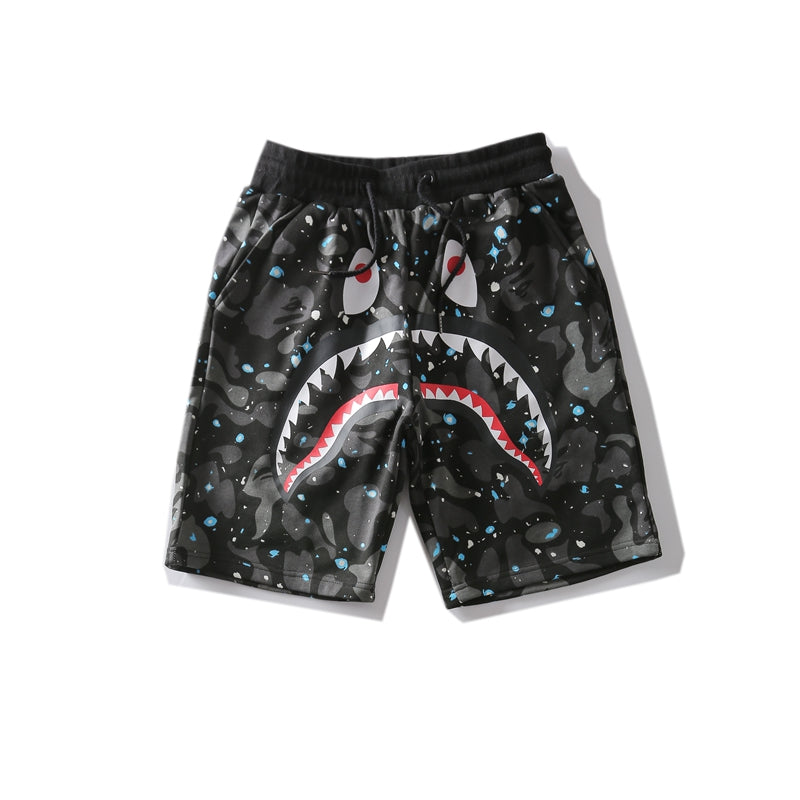 BAPE APE Camo Shark Shorts Black Pants HDCP8312