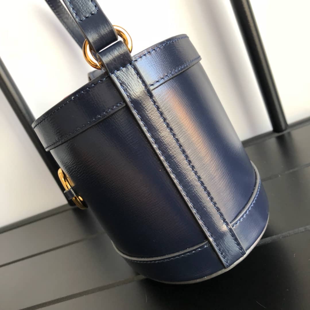 Gucci 1955 Horsebit Bucket Bag Replica Red Blue 602118