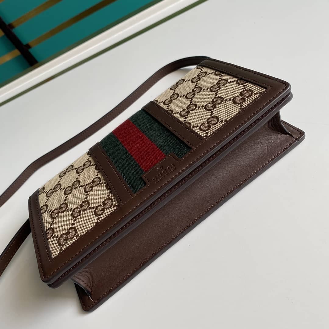 Gucci GG Crossbody Bag Web Stripe Wallet Replica 409439