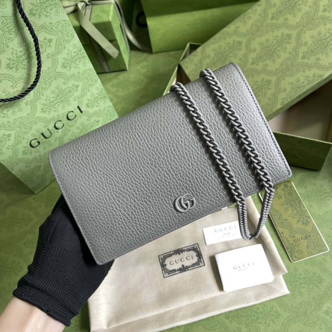 Gucci Marmont GG Leather Mini Chain Bag Replica 497985