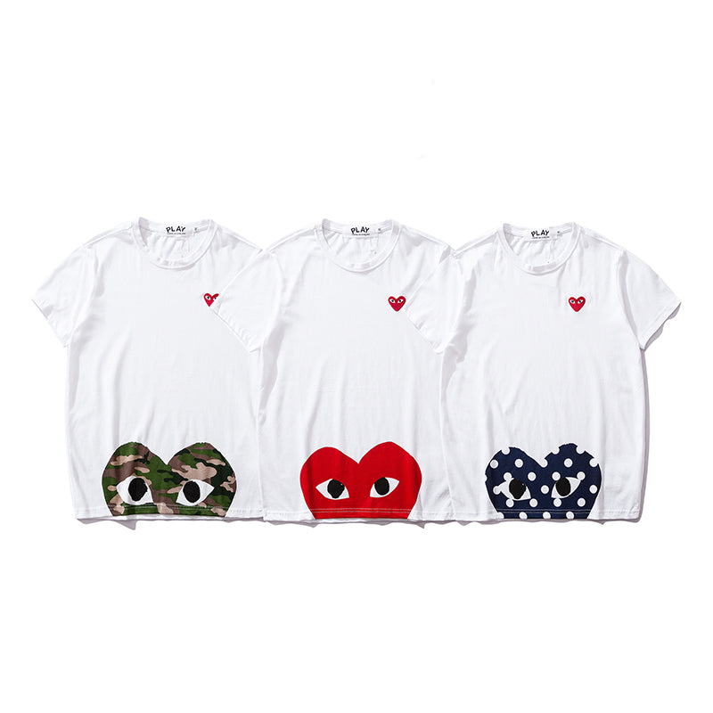 Comme des Garcons Play Dot Half Camo Heart Shirt 2149