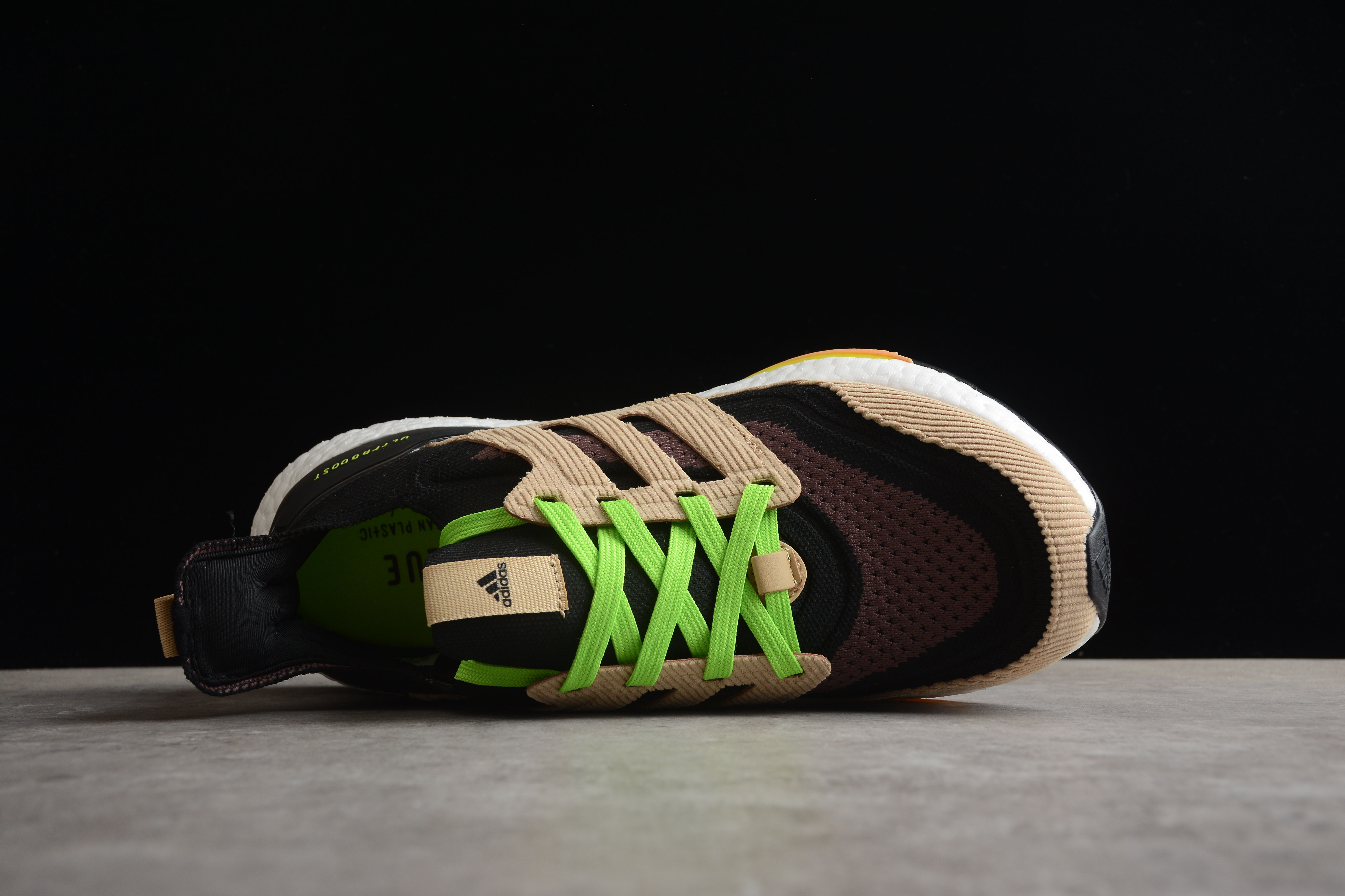 adidas Ultra Boost 21 Black Beige Tone Green GX5254